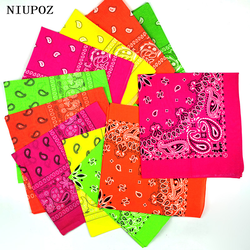 Bright สีผู้หญิง Foulard Hip Hop ผ้าฝ้ายผ้าพันคอผ้าพันคอผ้าพันคอผ้าพันคอเม็ดมะม่วงหิมพานต์ของขวัญสําหรับชาย/หญิง
