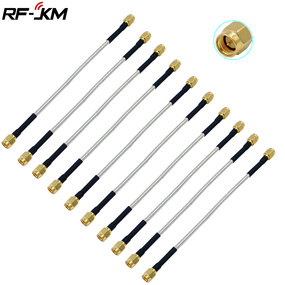 10PCS Semi Rigid RG402 0.141" Silver Cable SMA Male Jack to SMA Male Plug RF Coaxial Extension Jumper Pigtail Wire