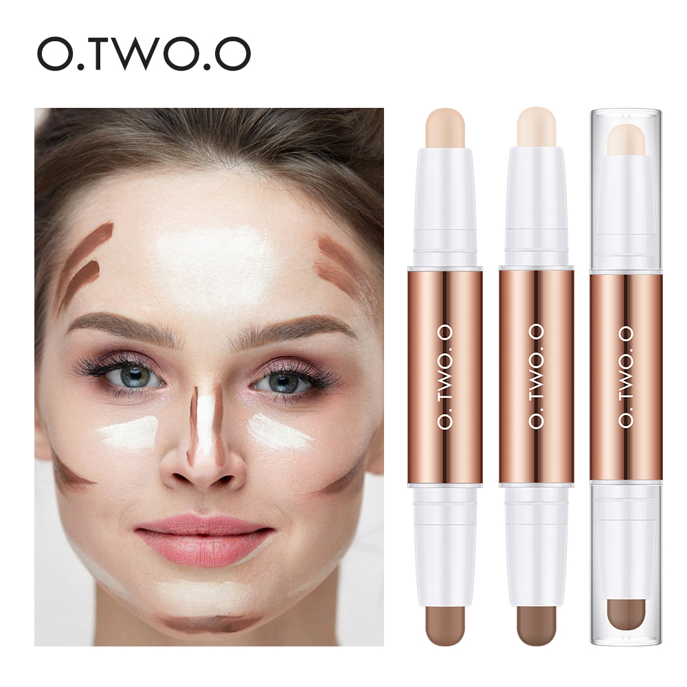 O.TWO.O bâton de Contour Double tête stylo de Contour imperméable finition mate surligneurs ombre Contour crayon cosmétiques pour le visage