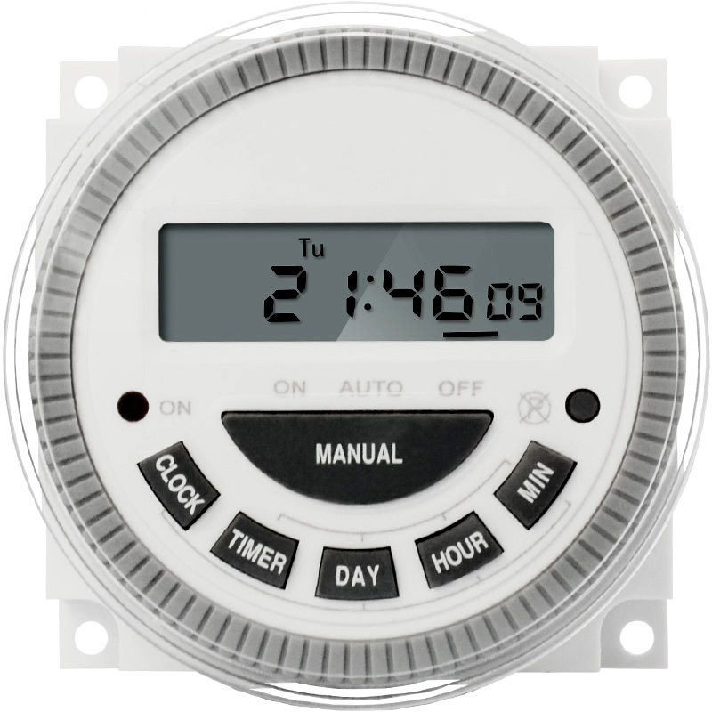 TM619 AC 220V 230V 240V LCD Digital Pewaktu Daya Relai Sakelar Waktu Yang Dapat Diprogram dengan Relai Terdaftar UL 16A, Kabel Mudah.