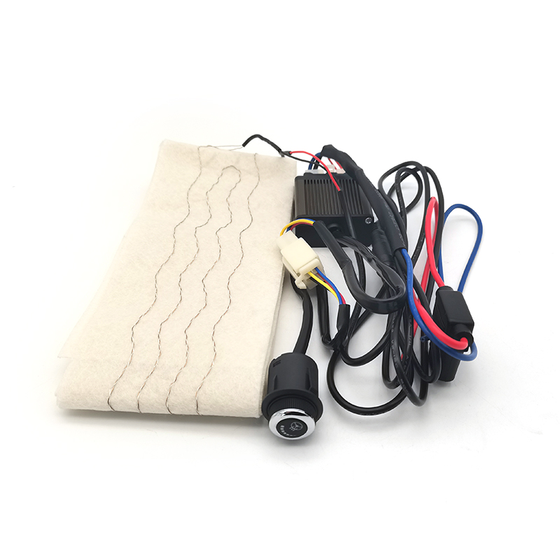 Kit de chauffage de volant de voiture 12V coussin chauffant en Fiber de carbone avec interrupteur LED à 6 vitesses
