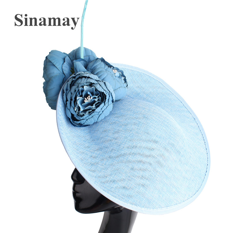 Elegante Frauen Big Derby Fascinator Hüte Stirnbänder Elegante Damen Chuch Formale Kopfschmuck Blume Headwear Cocktail Zubehör