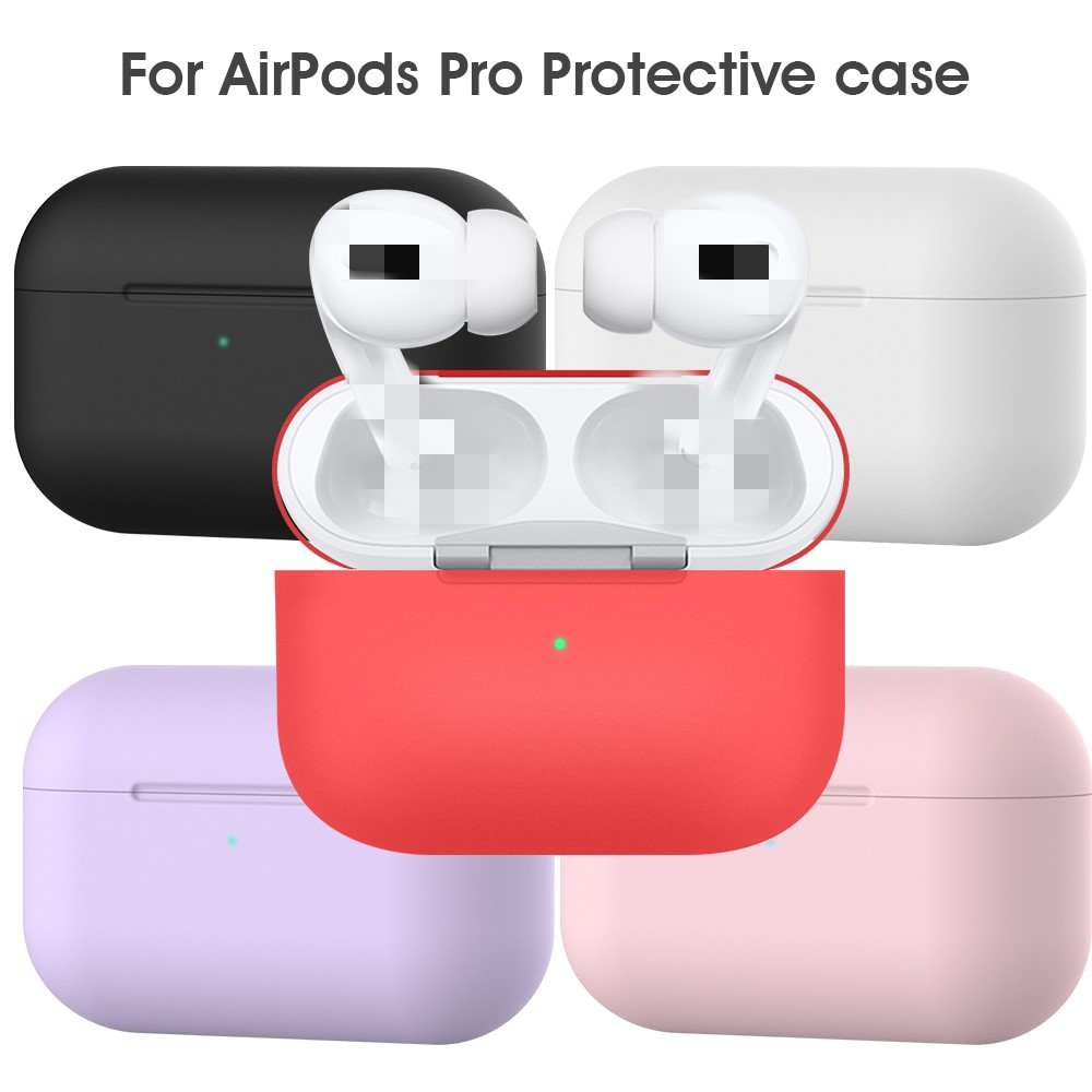 Защитный чехол для AirPods Pro, силиконовый Новый однотонный мягкий чехол для гарнитуры Apple Airpods 2 1 с крючком