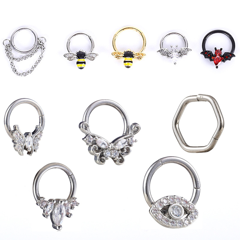 Nase Piercing Ring Nase Septum Piercing Ring Titan Stahl Bee Nariz Piercing Ohr Knorpel Tragus Goth Piercing Nez Manschette