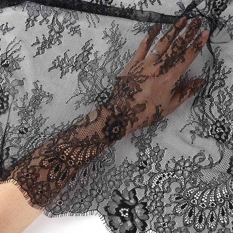 Tissu français en dentelle large, voile de mariage, jupe, robe, tissu noir et blanc, style doux et fin, à la mode et confortable