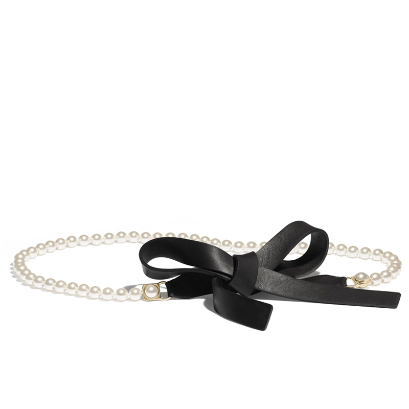 Modischer Stil, Perlen-Schaffell, geknotete Taillenkette, Leder, Perlenkleid, dekorativer Gürtel, feiner Gürtel, Knoten, Taillendichtung