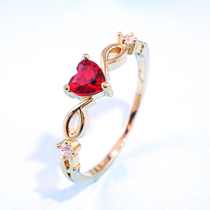 Huitan Einfache Herz Ring Für Frauen Weibliche Nette Finger Ringe Romantische Geburtstag Geschenk Für Freundin Mode Zirkon Stein Schmuck