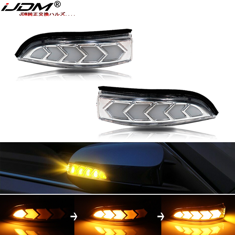 Luz de Sinalização LED Dinâmica Sequencial iJDM para Retrovisor Lateral/Iluminação de Estacionamento/Iluminação de Poça para Toyota Prius C Venza Avalon Corolla