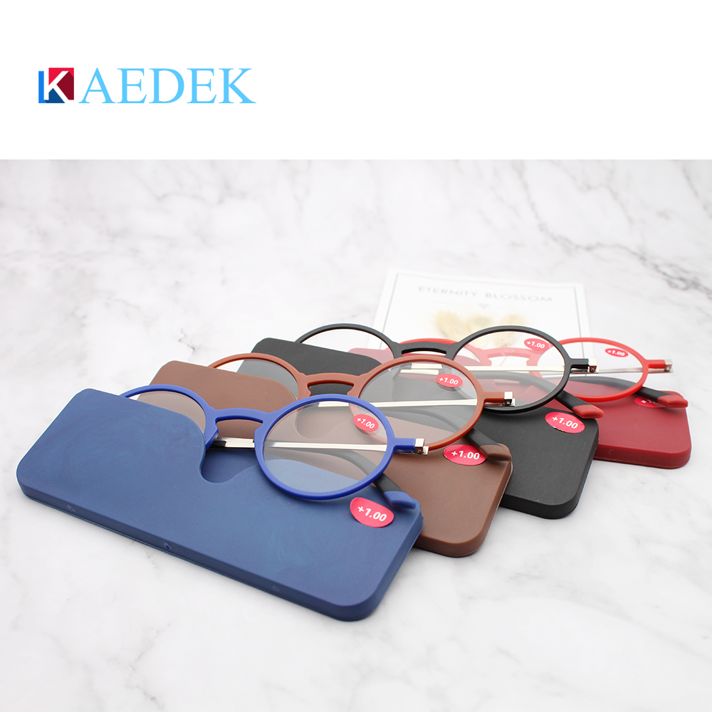 KAEDEK – lunettes de lecture Tr90 à monture fine et rectangulaire, étui à lunettes fin, lunettes presbytes pliantes + 1 1.5 2 2.5 3 3.5