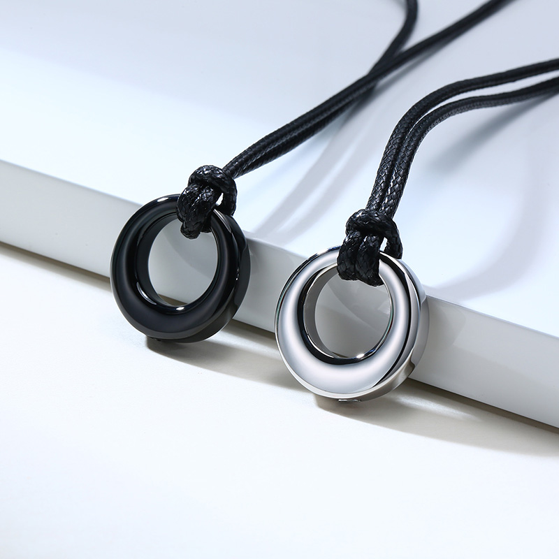 Collares de círculo hueco de la vida para hombres y mujeres, acero inoxidable, tornillo, urna Eternity, colgante, soporte conmemorativo para cenizas, joyería
