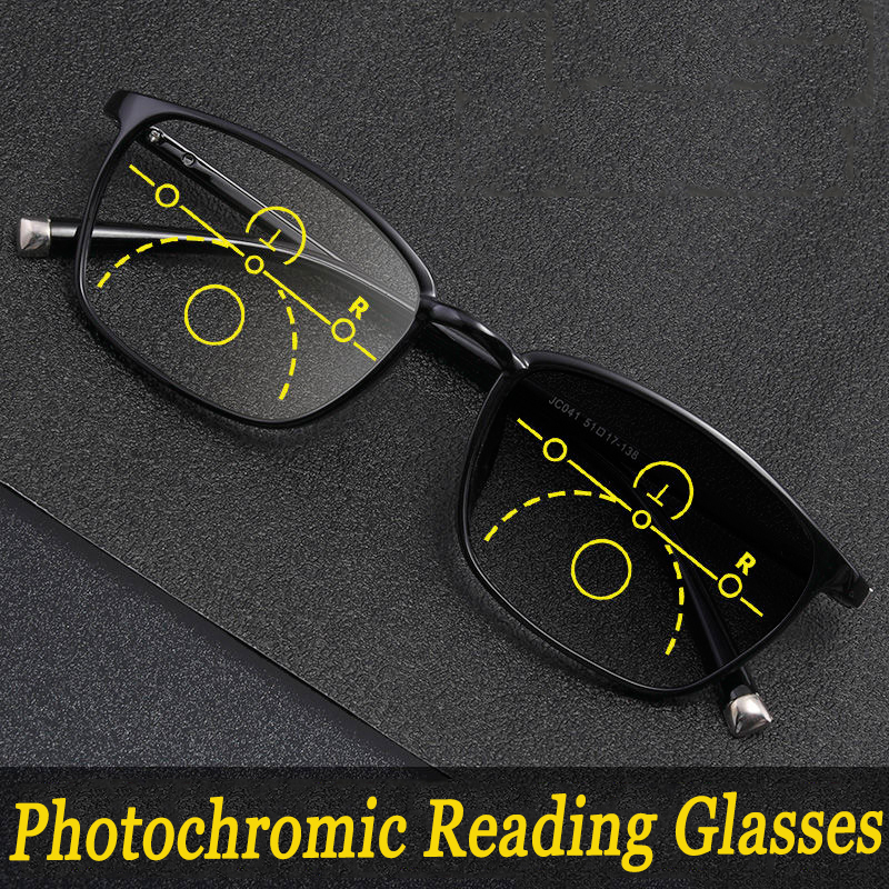 Tr90 progresywne fotochromowe okulary do czytania mężczyźni kobiety inteligentny zoom wieloogniskowa automatyczna regulacja okulary blokujące niebieskie światło 4.0
