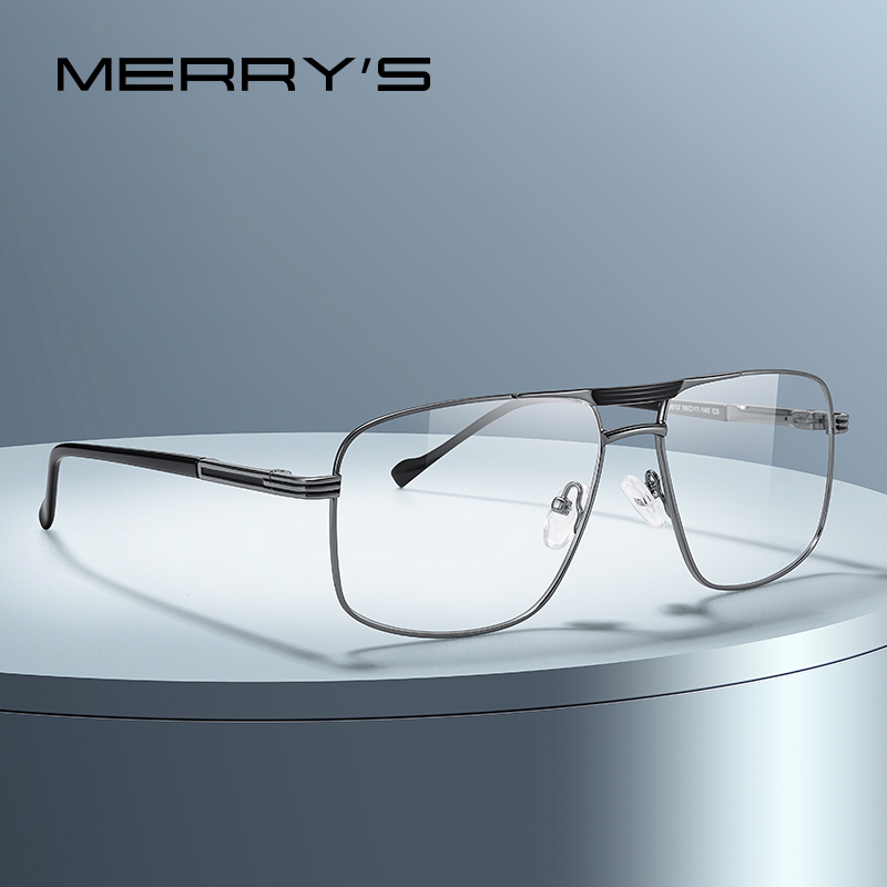 MERRYS DESIGN ผู้ชายคลาสสิกสแควร์แว่นตา Optics กรอบ Double Bridge แว่นตากรอบแว่นตา S2012