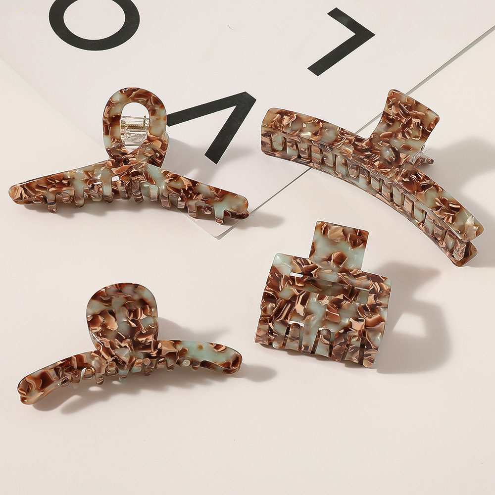 Nieuwe Acryl Haar Klauwen Grote Maat Baden Haar Clips Koffie Kleur Haarspeld Barrette Krab voor Haaraccessoires Haar Styling Tool
