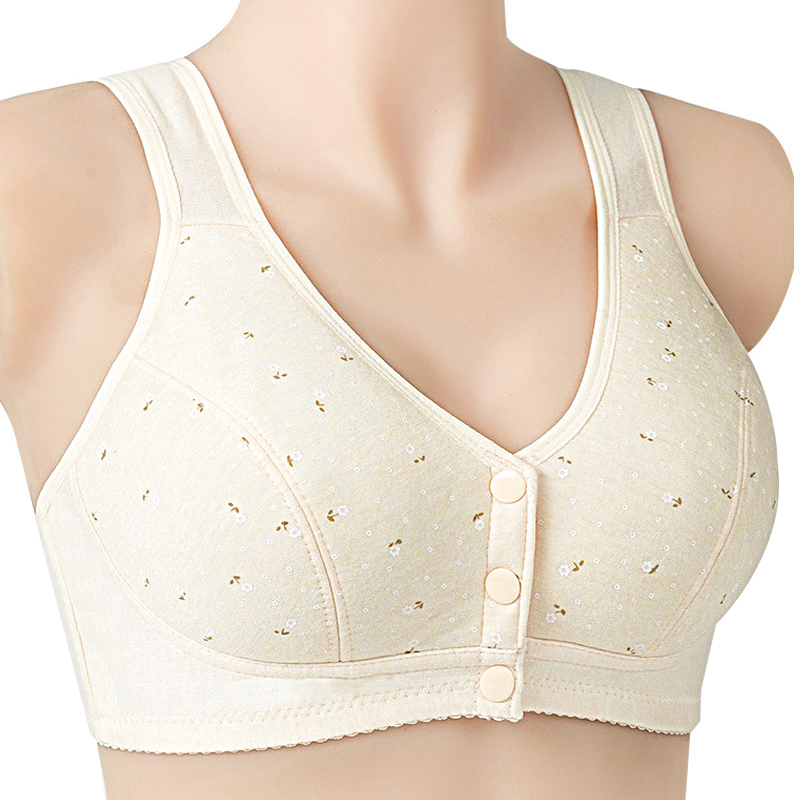 Sujetador cómodo de algodón suave para mujer, camisola con cierre frontal, talla grande 36-46, Copa B C, ropa interior diaria para mujer de mediana edad
