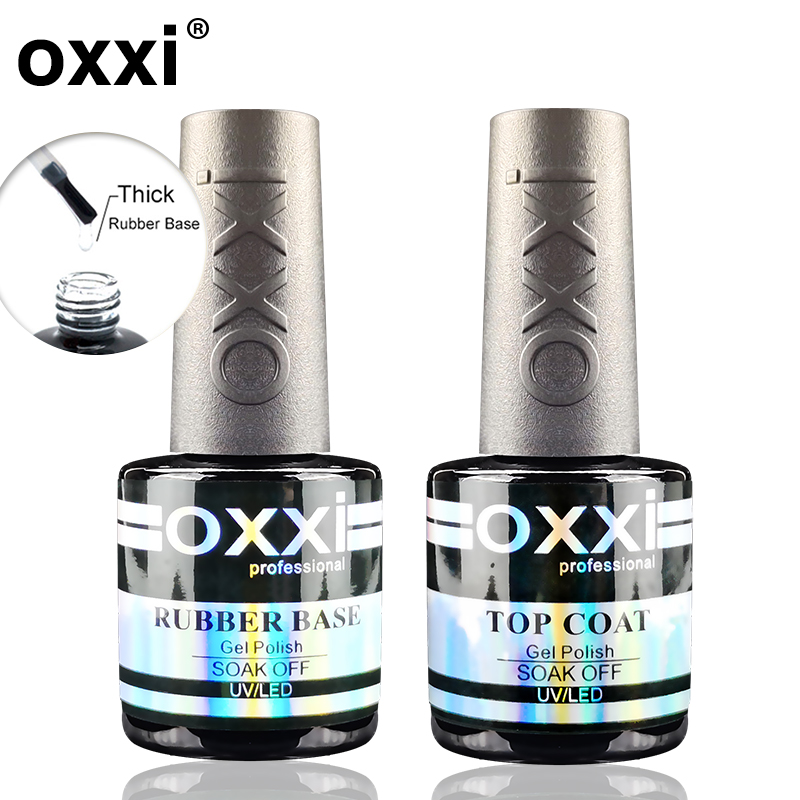 OXXI Semipermanente Gummibasis für Gel-Lack, 8 ml, dicke Basis und Decklack für Gel-Nagellack, Maniküre, Permanent-Emaille-Hybrid-Nagel