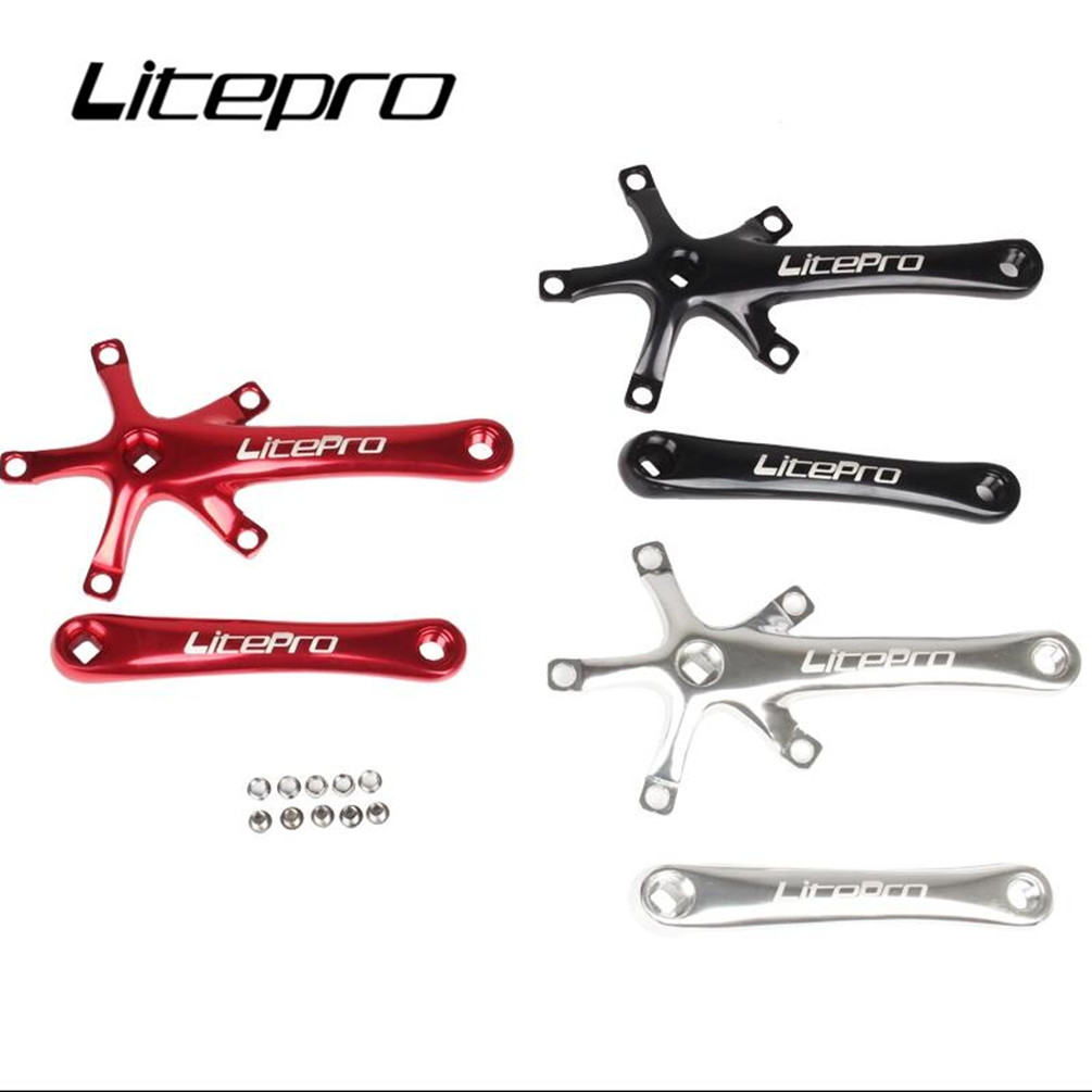 Litepro-Juego de bielas para bicicleta plegable, manivela cuadrada ultraligera de 170MM, CNC, aleación de aluminio, BMX, accesorio de piezas de rueda de cadena, 130BCD
