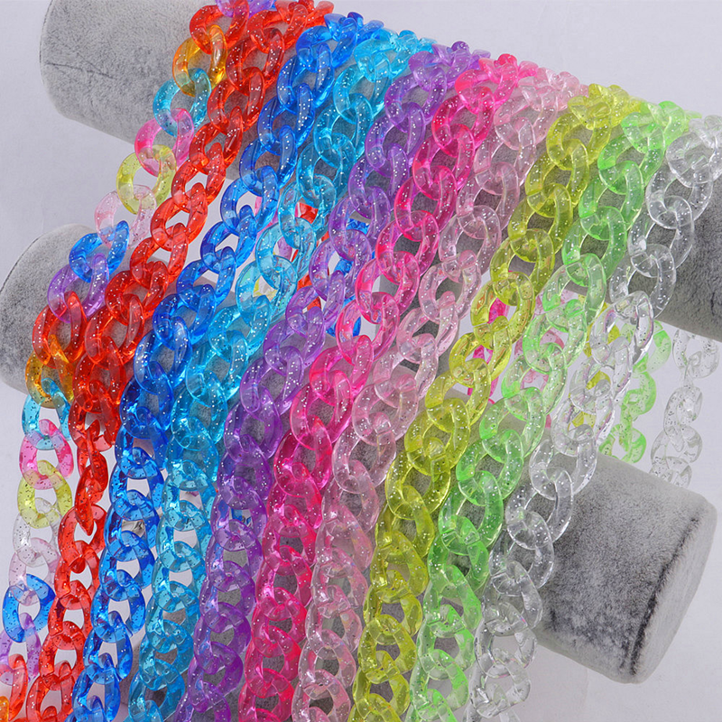 FishSheep-cadenas de gafas de sol acrílicas con purpurina transparente para mujer, cadena ajustable para mascarilla, correas colgantes para el cuello, accesorios