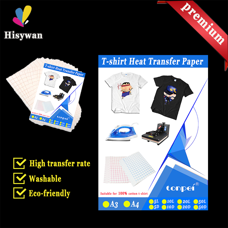 A3 A4 Áo Truyền Nhiệt Giấy Cho Ánh Sáng/Đậm Màu Sắc 100% Cotton Vải Vải In Phun Thiết Kế Sắt tự Làm Quà Tặng