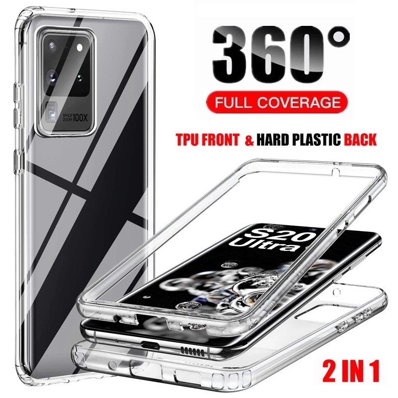 Coque de téléphone transparente 360° pour Samsung Galaxy S26 S25 S24 S23 S22 S21FE S20 Plus S10 Note 20 Ultra A54, protection intégrale