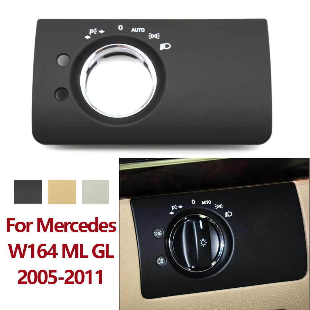 Panel de interruptor de faro Interior de coche, reemplazo embellecedor para Mercedes Benz W164 ML GL 300, 350, 450, 500, 2005-2011