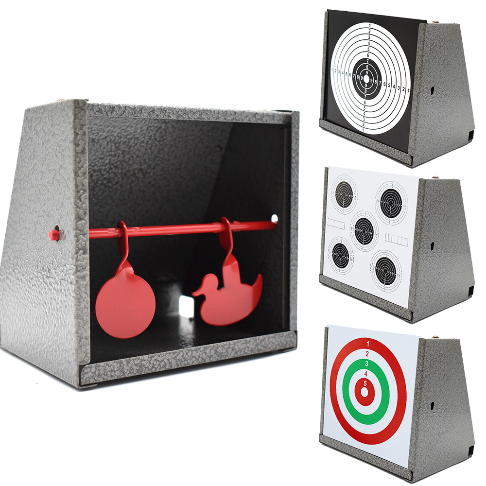 Airsoft alvo caso bb armadilha alvo de papel e redefinição silhuetas de metal alvos de tiro para arma de pelota airsoft bb arma