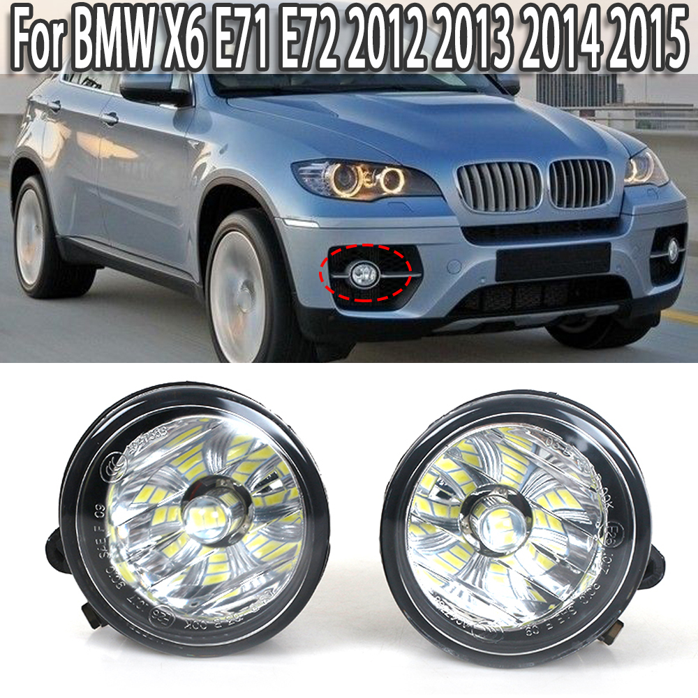 K-car Front LED Fog Lamp Fog Light dengan Bulb untuk BMW X6 E71 E72 2012 2013 2014 2015 63177311351 63177311352