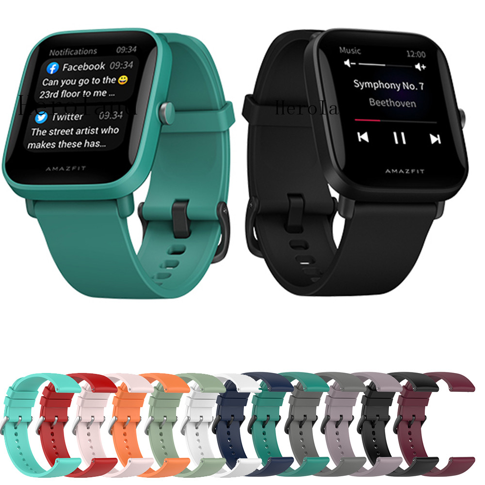 20mm 22mm Horlogeband band Voor Amazfit Bip U Pro/Bip S Lite/Amazfit Stratos 3 2 2 s tempo Band Sport Siliconen Smart Polsbandjes