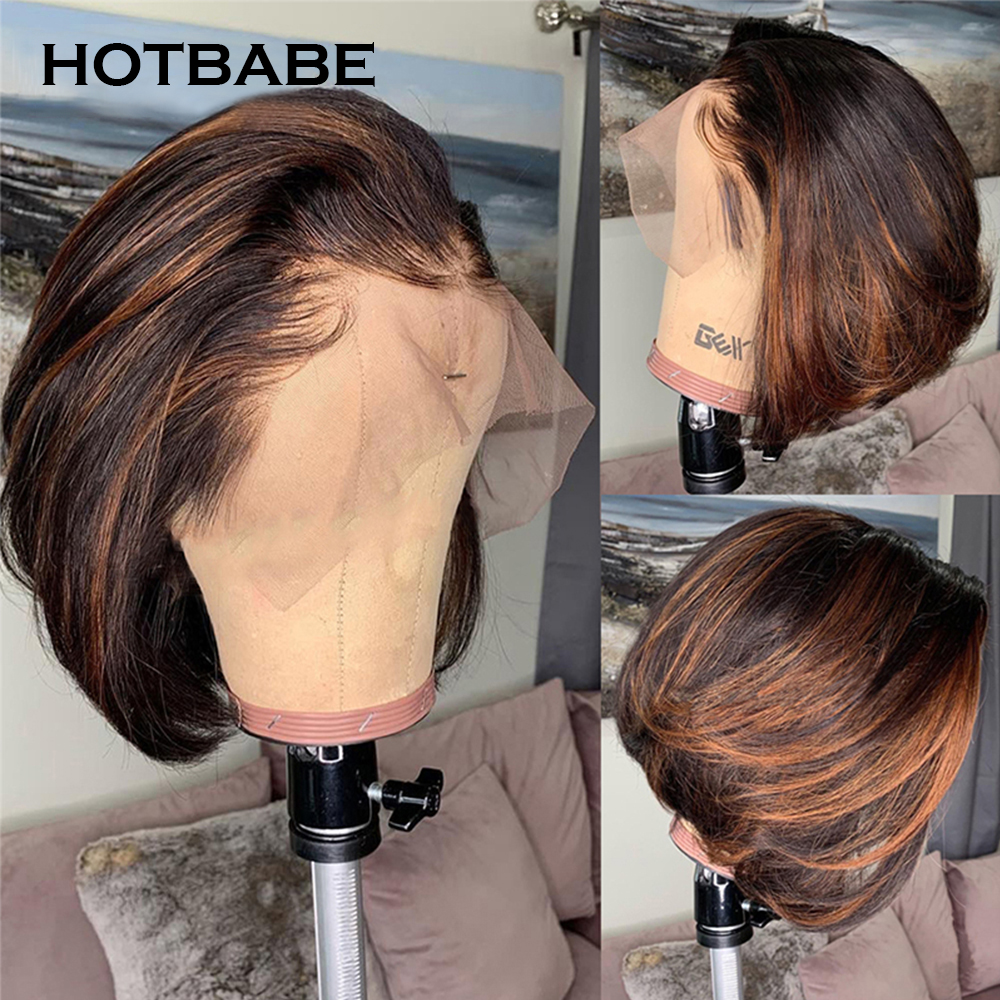 Highlight Bob Wig Human Hair Ombre 13x6 Lace Front Wigs For Women Short Bob Lace Frontal Wig Brazilian Lace Closure Wig Remy