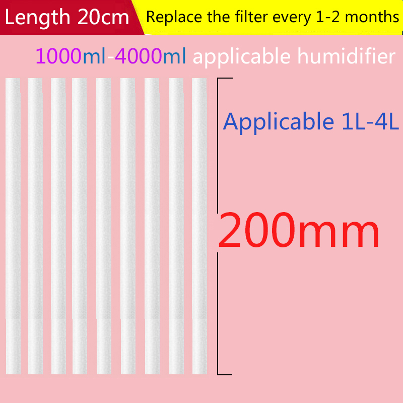 Es adecuado para humidificador grande de 1L/2L/3000ml, filtro de Aroma, atomizador, hisopo de algodón de repuesto, se puede cortar, 8x200mm/9x200mm/10x200mm