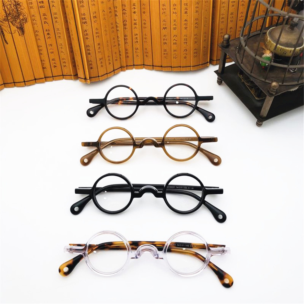 Petites montures de lunettes rondes vintage pour hommes et femmes, lunettes de délinquants optiques, 34mm, BET316Vintage