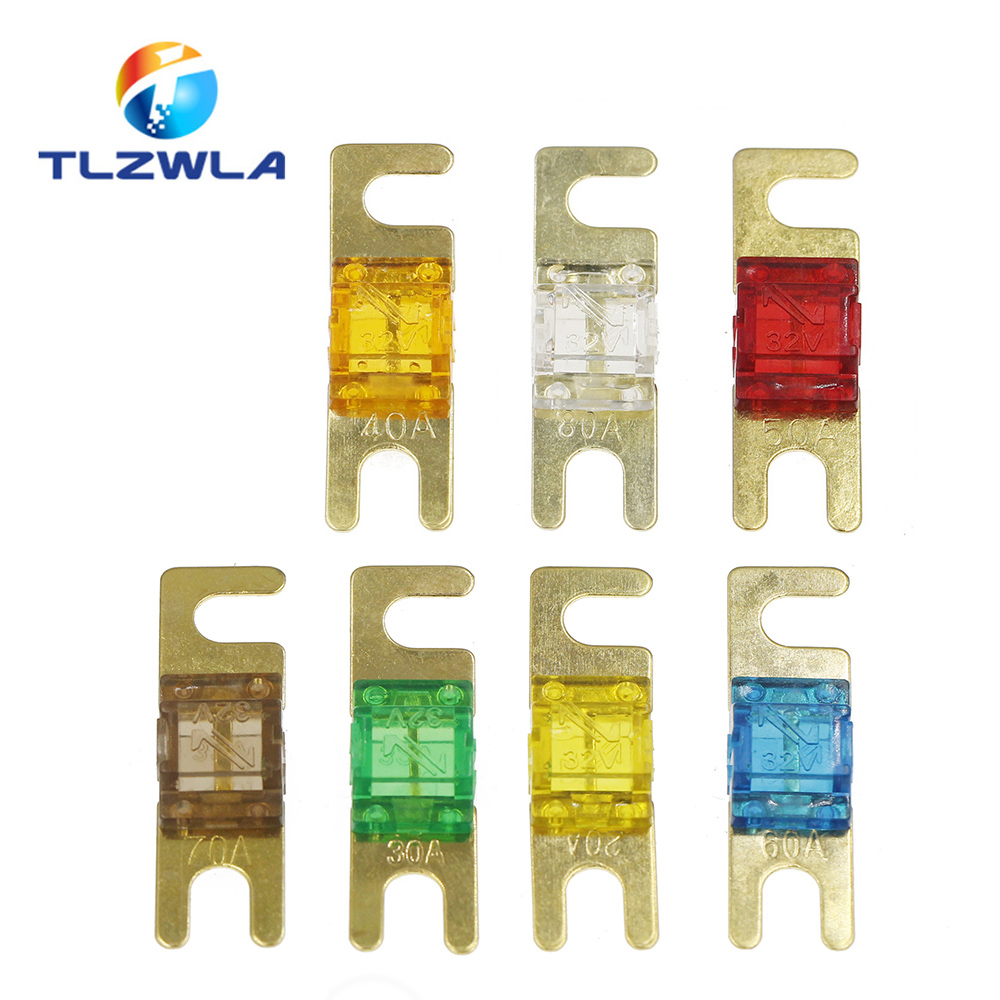 Anl Mạ Vàng Bông Xe Cầu Chì Mini Âm Thanh Nổi AFS Cầu Chì 20A 30A 40A 50A 60A 70A 80A 100A 125A 150A 32V Cầu Chì Tự Động Cầu Chì Nóng