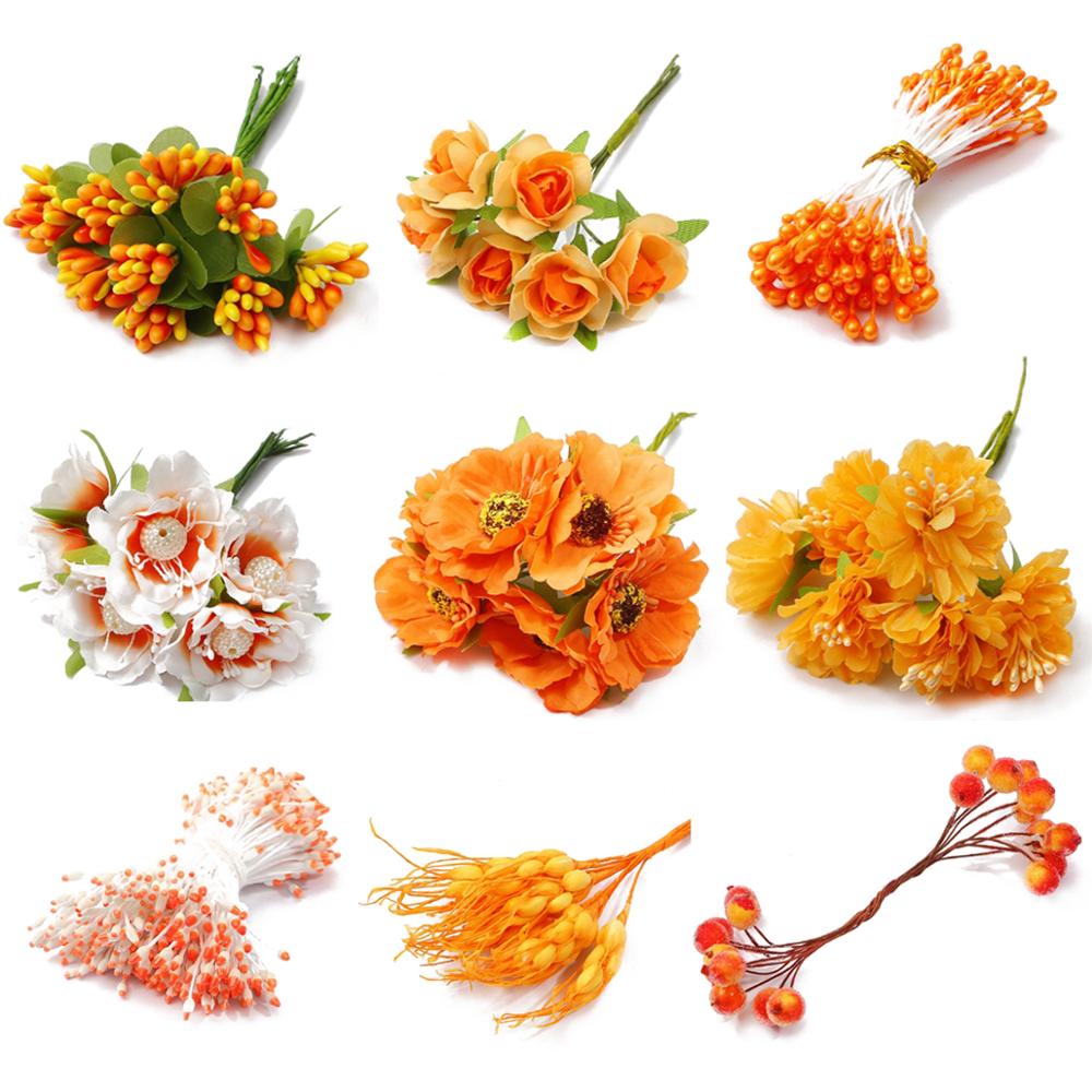 6/10/12/50/60/70/90/288 Uds. Paquete de bayas de Estambre de cereza de flores de naranja mezcladas DIY caja de regalo de pastel de boda de Navidad decoración de coronas