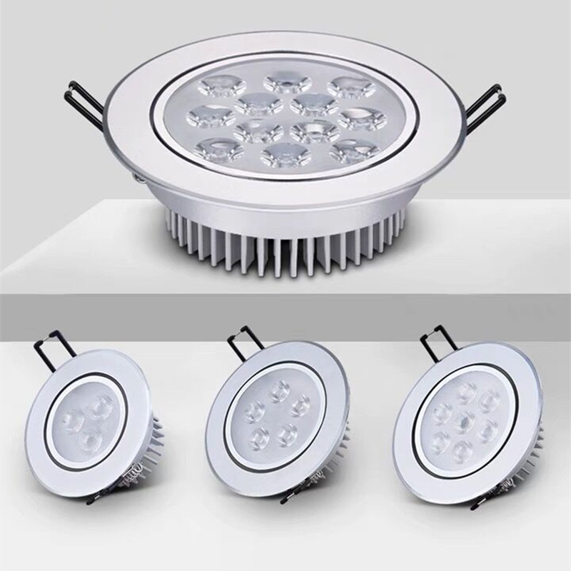 Lampu Sorot LED Dapat Diredupkan Bundar, 3W, 6W, 10W, 14W, 18W 24W Lampu Langit-langit LED COB Tertanam, Lampu Dalam Ruangan Ac85-265V