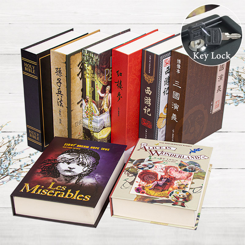 Anblick Geheimnis Versteckte Safe Buch Bargeld Schmuck Spardose Schlüssel Schloss Organizer Stash Box Metall Sparschwein Geburtstag Geschenk Bücherregal