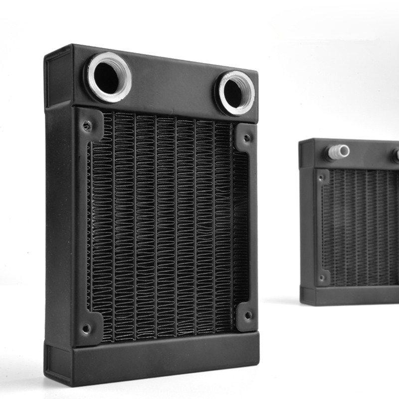 Radiator Pendingin Air Syscooling Radiator Bahan Aluminium Ukuran 80Mm untuk Pendingin Air PC G1/4 Pasang Ulir Kipas 80Mm