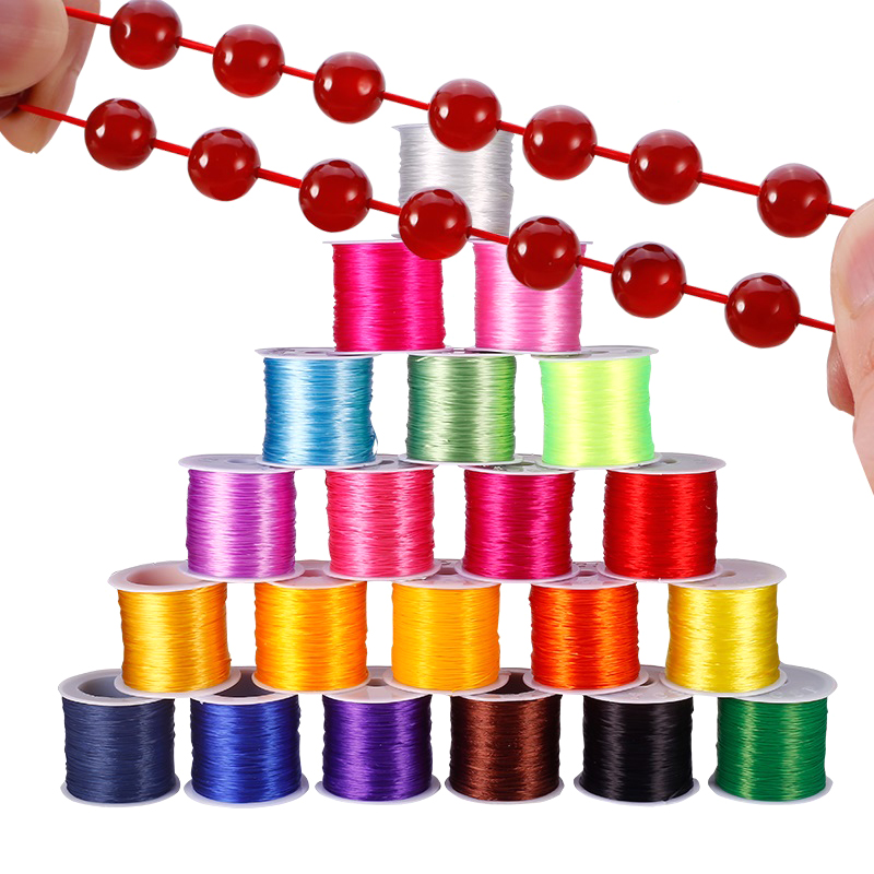 60M/Roll Sterke Elastische Kristal Kralen Koord 0.6mm Stretch Draad String Armband Draden Voor Sieraden Maken Koorden lijn