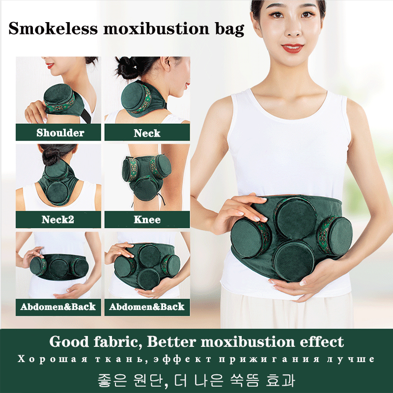 Sac de Moxibustion sans fumée en coton doux pour la peau, brûleur de Moxa, boîte en cuivre, Acupuncture chaude, thérapie chauffante, Massage des points d'acupuncture du corps