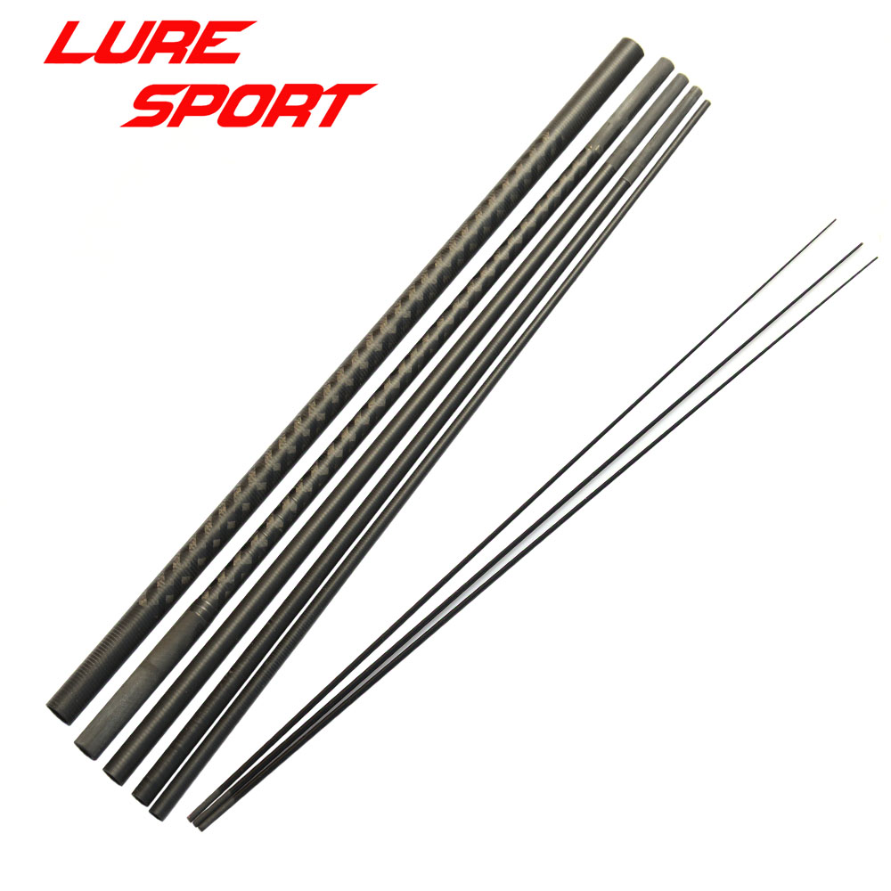 LureSport 2.1m 6 sections 3pcs carbon solid Tip Travel Fishing Rod Toray X-Cross Carbon blank  Rod Building Component RepairDIY