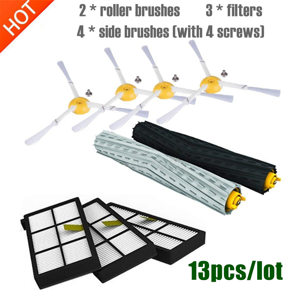 13 unids/lote para IRobot Roomba Kit de piezas serie 800 860 865 866 870 871 880 885 886 890 900 960 966 980-cepillos y filtros