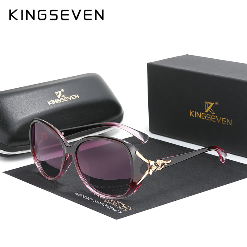 Kingseven Hd Zonnebril Gepolariseerde Retro Big Frame Luxe Brillen Lady Merk Designer Zonnebril Oculos De Sol