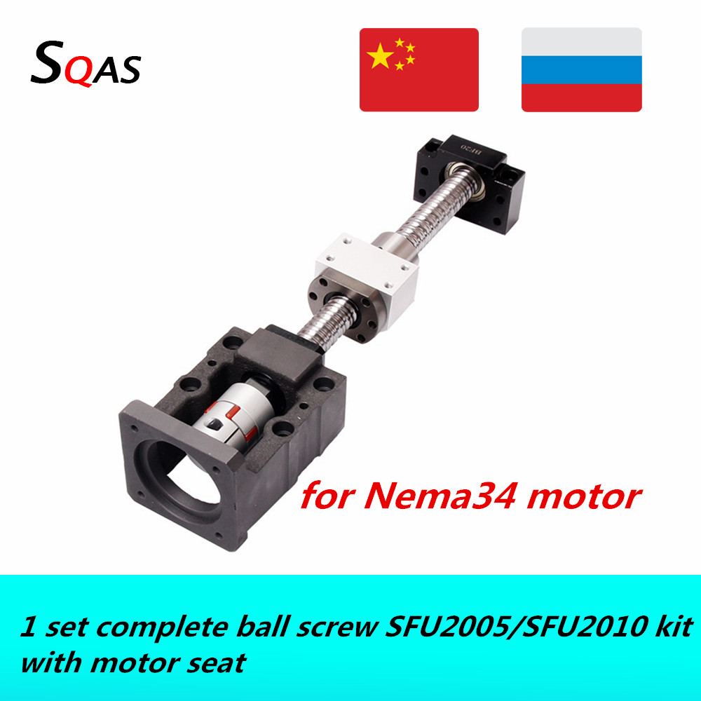 HLTNC-Kit de vis à billes pour moteur Nema34, 1 jeu, SFU2005, SFU2010, fin usiné avec BKBF15, support d'écrou, accouplement, siège moteur, support