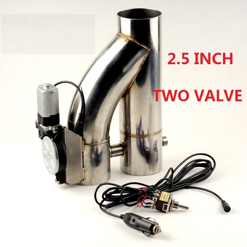 Universale 2"/2.5''/3" pollici SS304 tipo Y tubo regolabile SCARICO per auto E-cut con DUE valvole elettriche tramite controllo dell'interruttore
