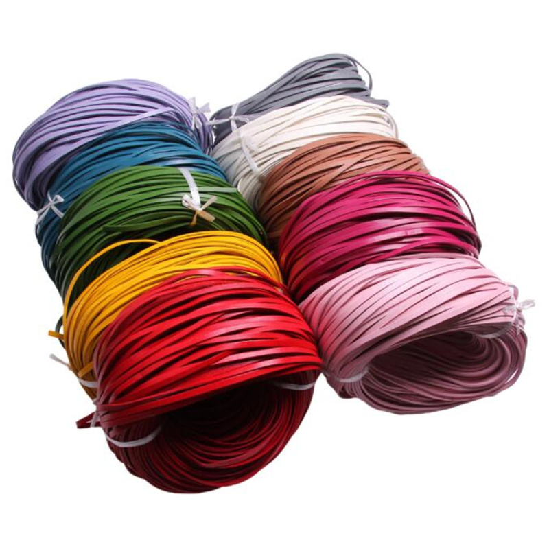 2M colorato 3-10mmmm piatto in vera pelle gioielli cavo stringa corda di pizzo per girocolli fai da te collana braccialetto accessori forniture