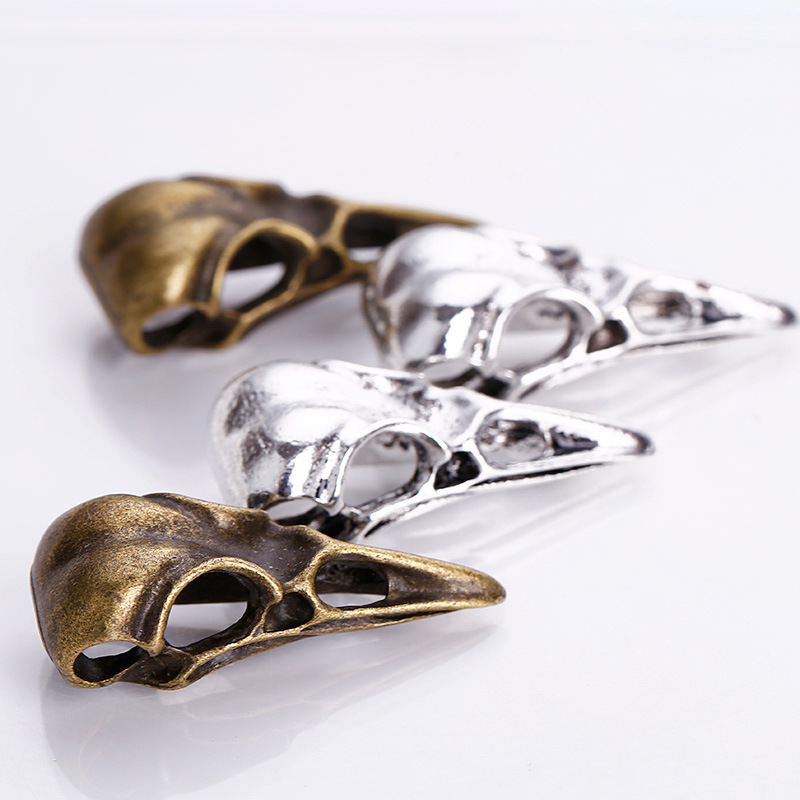 5 pièces/lot pendentif bricolage bijoux faits à la main alliage 3D creux crâne tête d'oiseau bijoux accessoires breloques pour la fabrication de bijoux