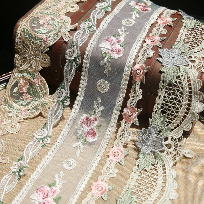 1Y Handgemachte Spitze Band Stoff Spitze Posamenten für Nähen Zubehör Hochzeit Dekoration DIY Handwerk Liefert