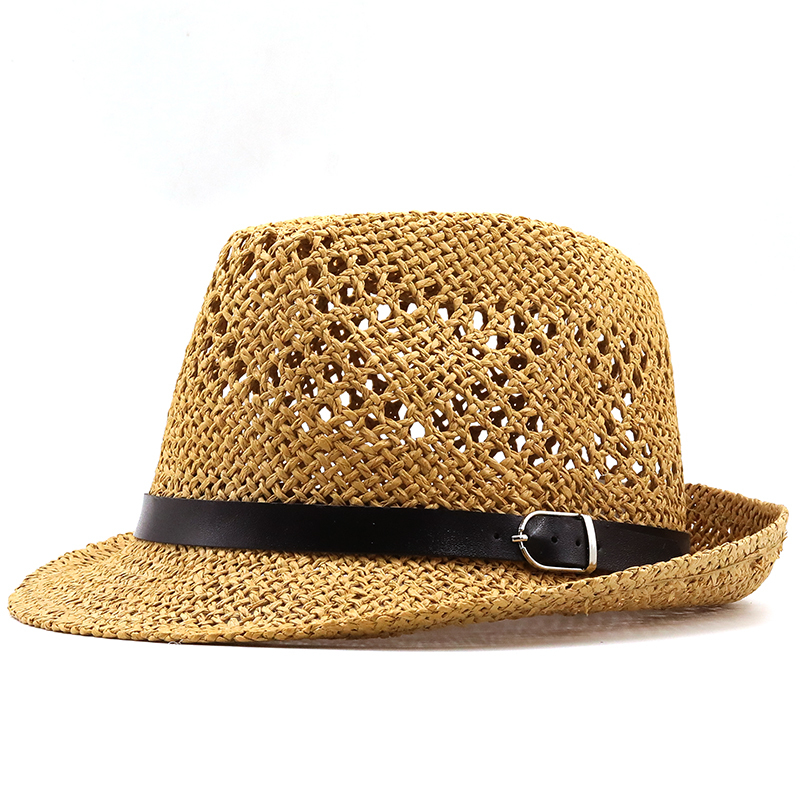 Zomer Mannen Fedora Hoeden Voor Vrouwen Stro Zon Hoeden Brede Rand Zomer Vizier Cap Effen Stro Jazz Hoed Strand Cap sombrero Panama Gorras