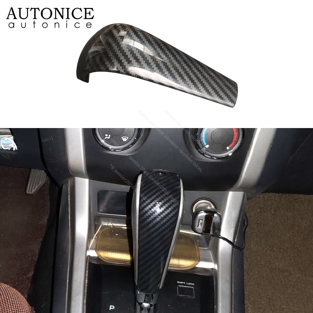 Cubierta de cabeza de engranaje de Color de fibra de carbono, embellecedor apto para Isuzu D-MAX mu-x DMAX MuX 2015 2016 2017 2018 2019 2020