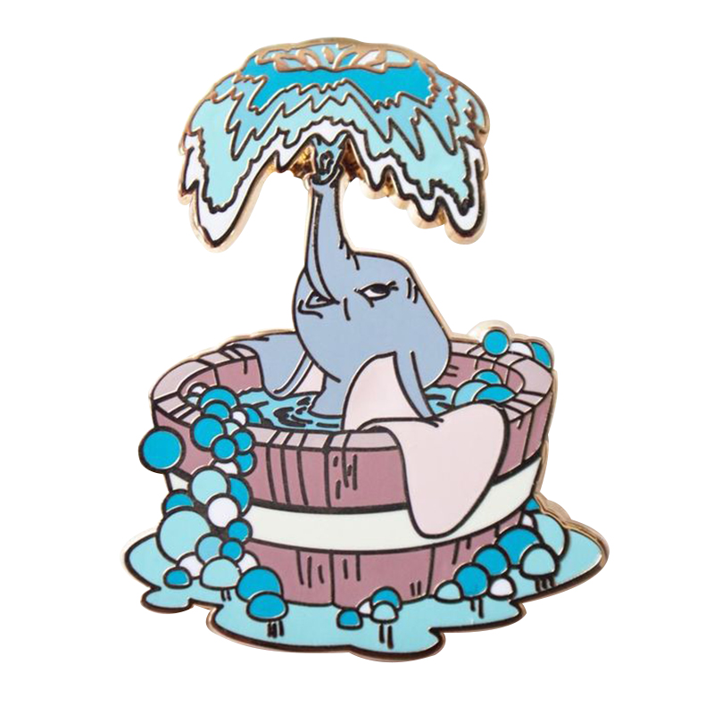 Elefant Badezeit Abzeichen Happy Animal Emaille Pin Cartoon Charakter Dumbo Film Schmuck