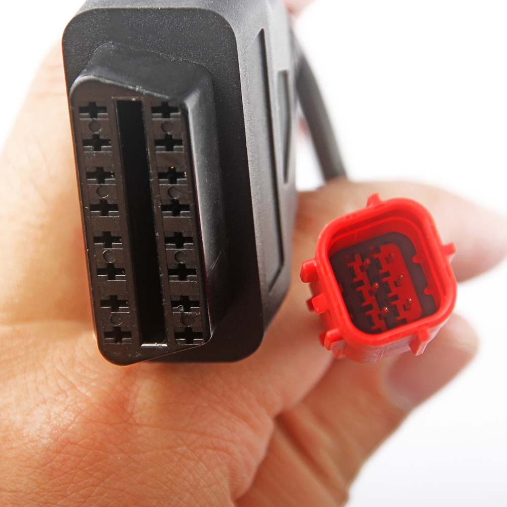 6ถึง16 Pin รถจักรยานยนต์ OBD อะแดปเตอร์ OBD2การวินิจฉัยสายเคเบิลตัวเชื่อมต่อสำหรับ Yamaha Honda Suzuki BENELLI