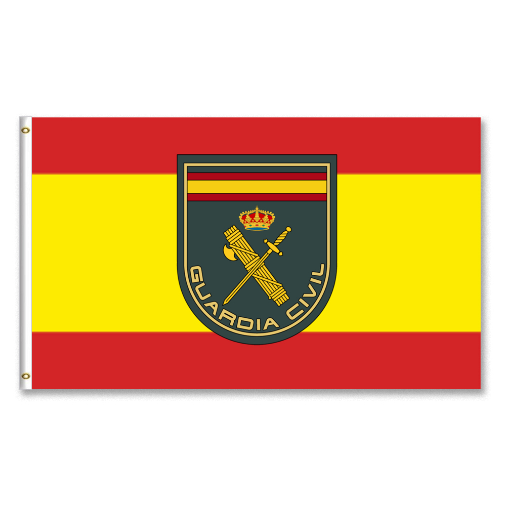 Bandeira da espanha e o brasão de armas da guarda civil 3x5ft 150x90cm espanha bandeira